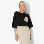 Футболка Красиво живу (чёрная). Состав: 65% п/э, 30% вискоза, 5% стрейч