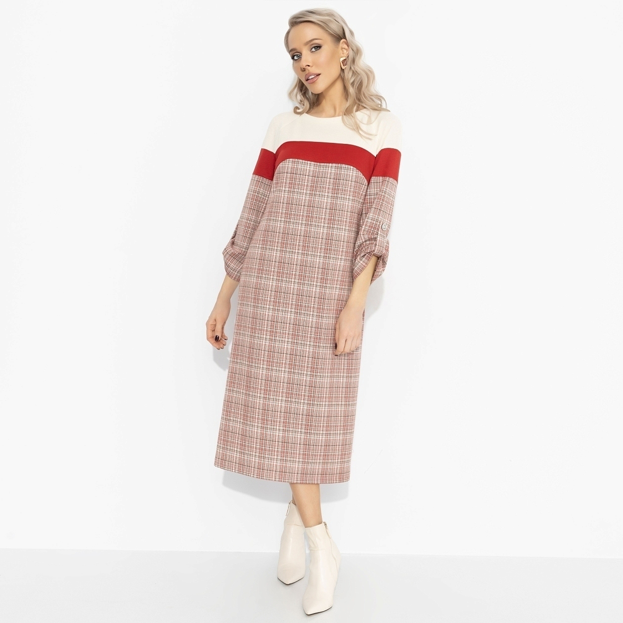 Платье Влюблена в себя (красное). Состав: 65% п/э, 30% вискоза, 5% спандекс