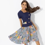 Костюм с юбкой Радую себя (2 в 1, синяя мечта). Состав: 100% полиэстер