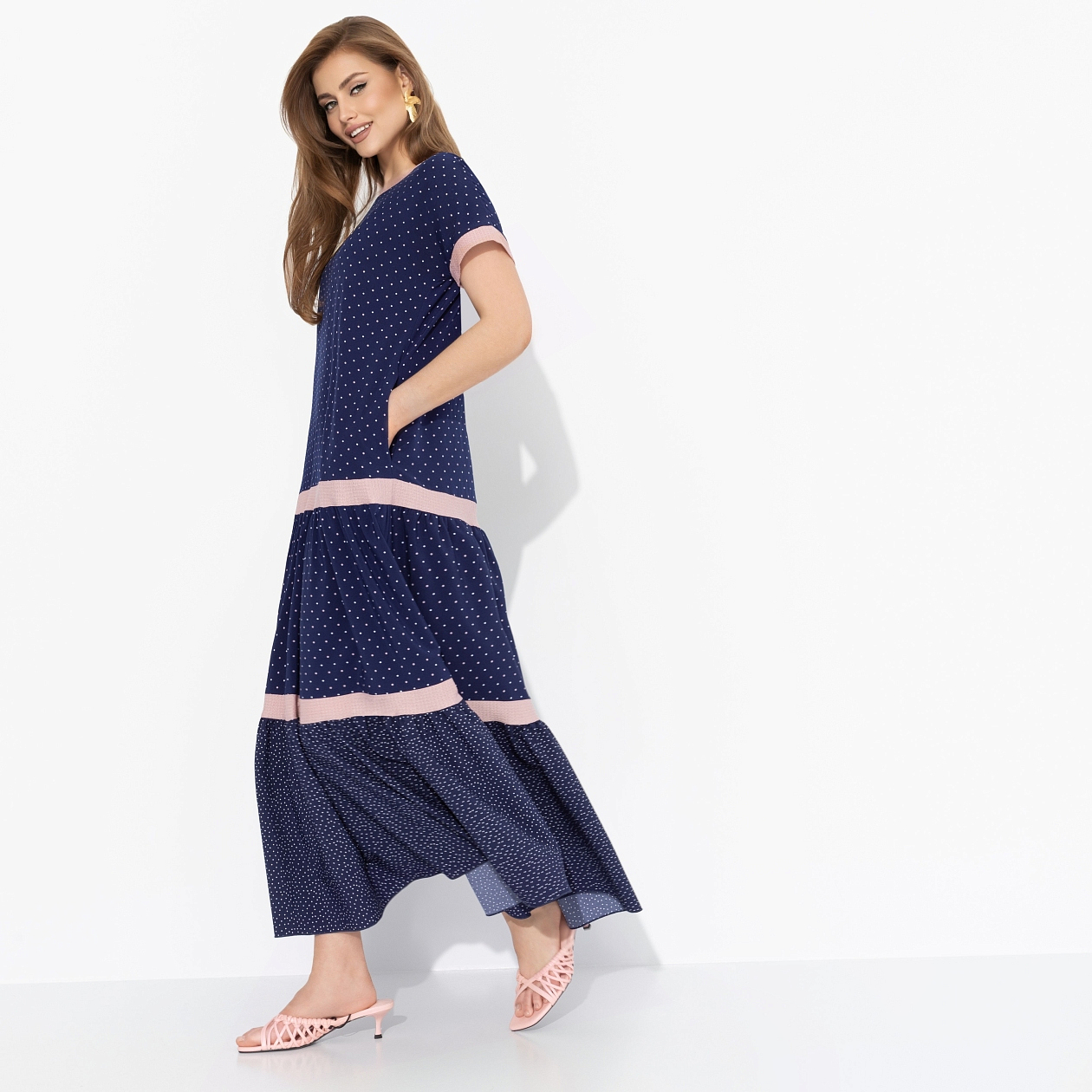 Платье Сердце открыто (синее). Состав: 95% п/э, 5% спандекс