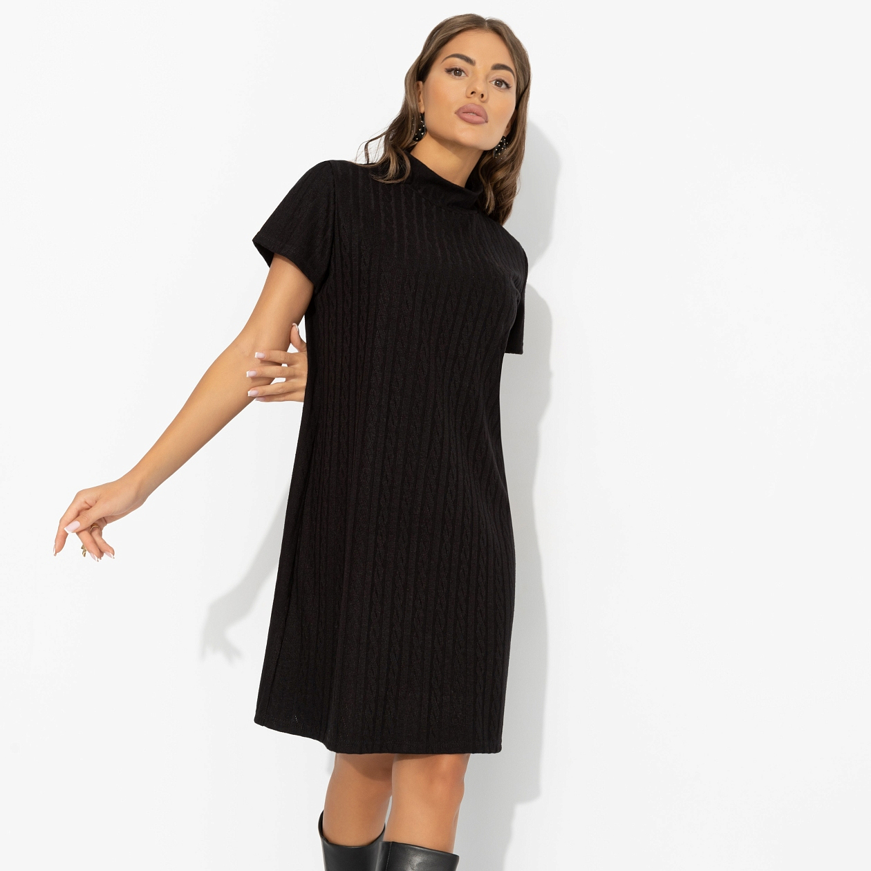 Платье Словно впервые (black). Состав: 75% нейлон, 22% хлопок, 3% спандекс