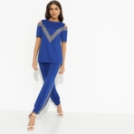Брючный комплект Нешуточная конкуренция (blue, 2 в 1). Состав: 65% полиэстер, 30% вискоза, 5% спандекс