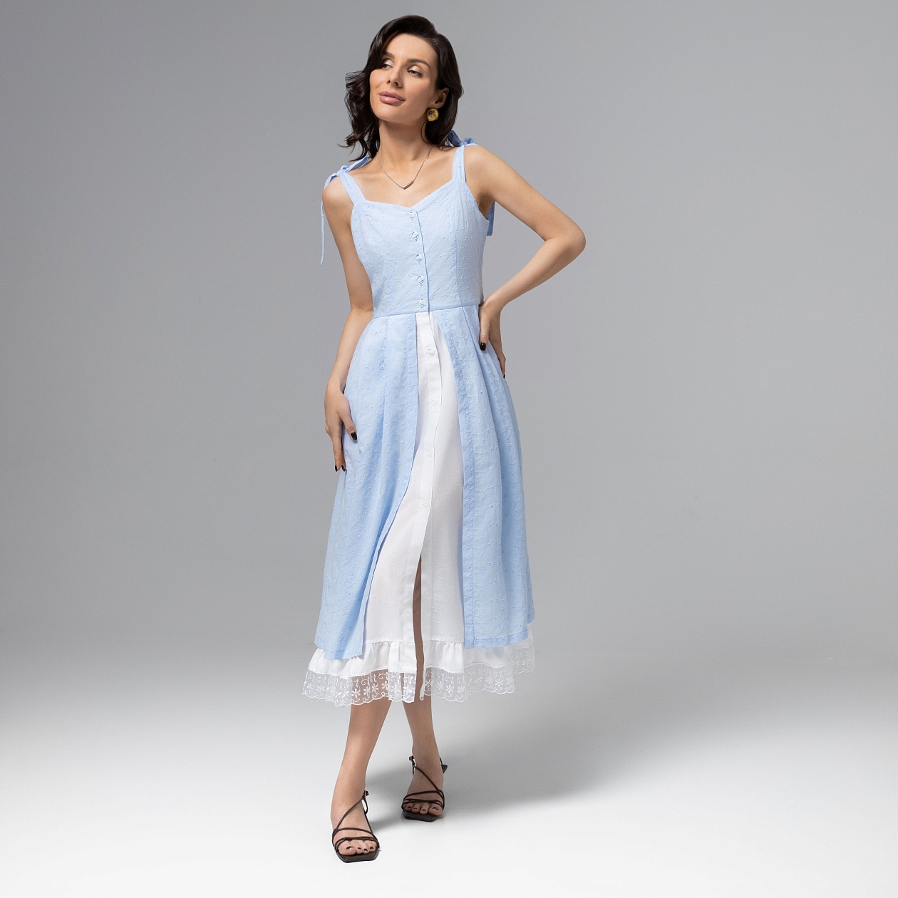 Сарафан Летняя сказка (голубой). Состав: 100% хлопок