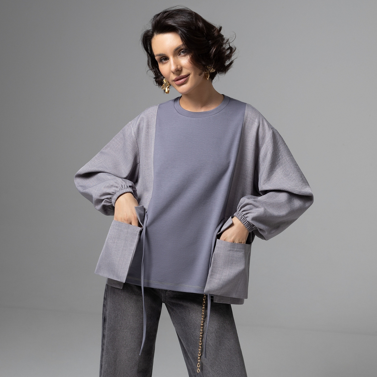 В котором удобно жить (серый). Состав: 65% п/э, 30% вискоза, 5% спандекс