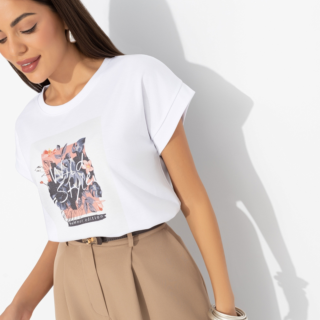 Футболка Оттенок настроения (wild). Состав: 65% п/э, 30% вискоза, 5% стрейч