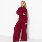 Брючный костюм Так выглядит уверенность (бордо, 2 в 1, с поясом). Состав: 95% полиэстер, 5% эластан