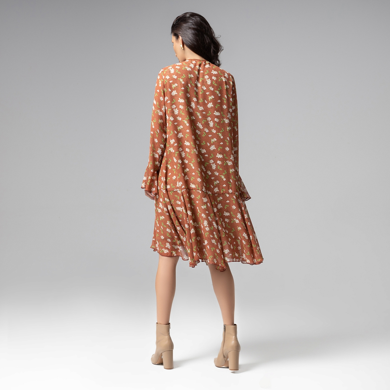 Платье Для восхищенных взглядов (brown). Состав: 98% п/э, 2% спандекс