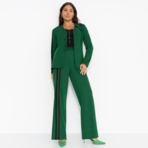 Брючный костюм Личное превосходство (изумруд, 2 в 1, с поясом). Состав: 65% п/э, 30% вискоза, 5% спандекс