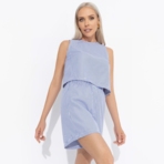 Комплект с шортами Любоваться собой (полоска, 2 в 1). Состав: 55% хлопок, 45% полиэстер