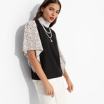 Блуза Значение моды (черная). Состав: 95% п/э, 5% спандекс