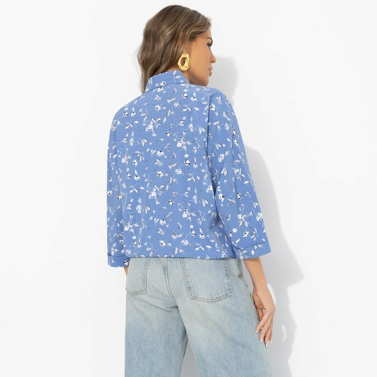 Блуза Твой личный тренд (небесная). Состав: 95% п/э, 5% эластан