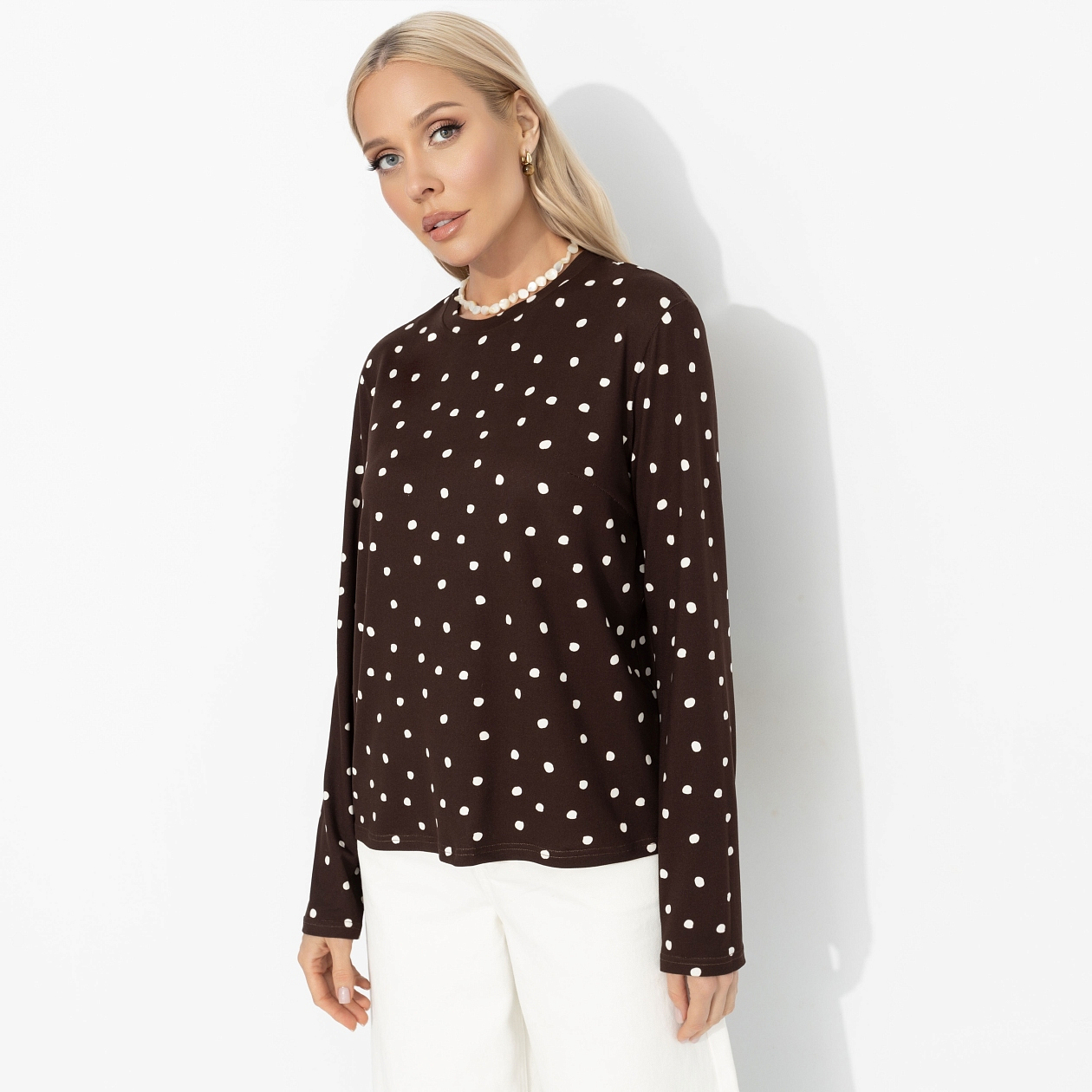 Лонгслив Личный стандарт (какао). Состав: 100% вискоза