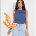 Блуза Легкое настроение (blue). Состав: 70% хлопок, 30% вискоза