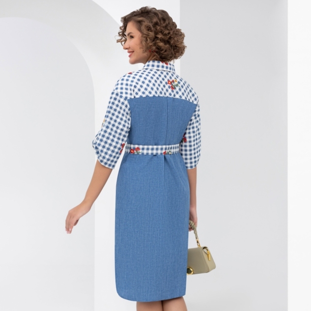 Платье Серьезный аргумент (деним, с поясом) 