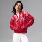 Бомбер Секрет смелости (красный). Состав: 65% хлопок, 20% нейлон, 13% вискоза, 2% спандекс