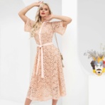 Платье Моя итальянская история (нежность, с поясом). Состав: 95% п/э, 5% эластан