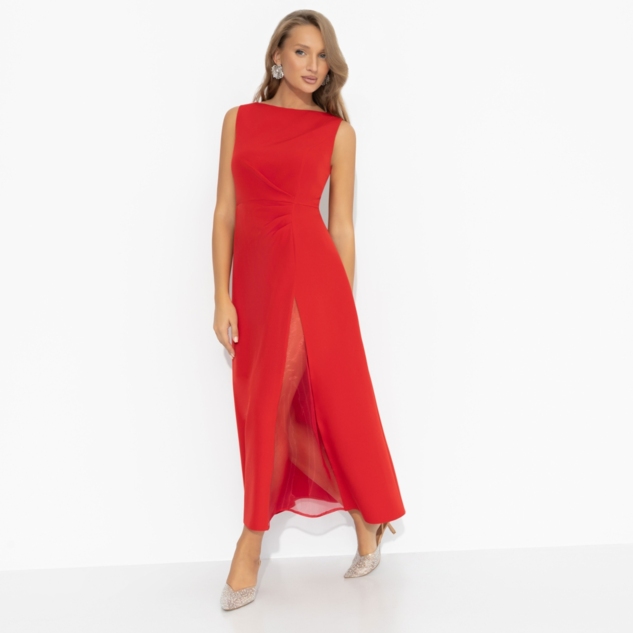 Платье Плавный силуэт (красное) 