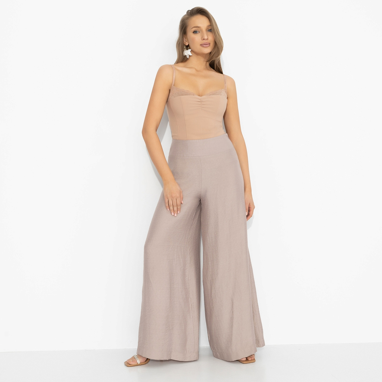 Брюки Красиво жить (серебристо-розовые). Состав: 75% вискоза, 25% нейлон