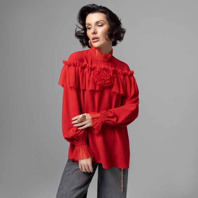 Блуза Мелодия сердца (красная) 