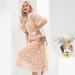 Платье Моя итальянская история (нежность, с поясом). Состав: 95% п/э, 5% эластан