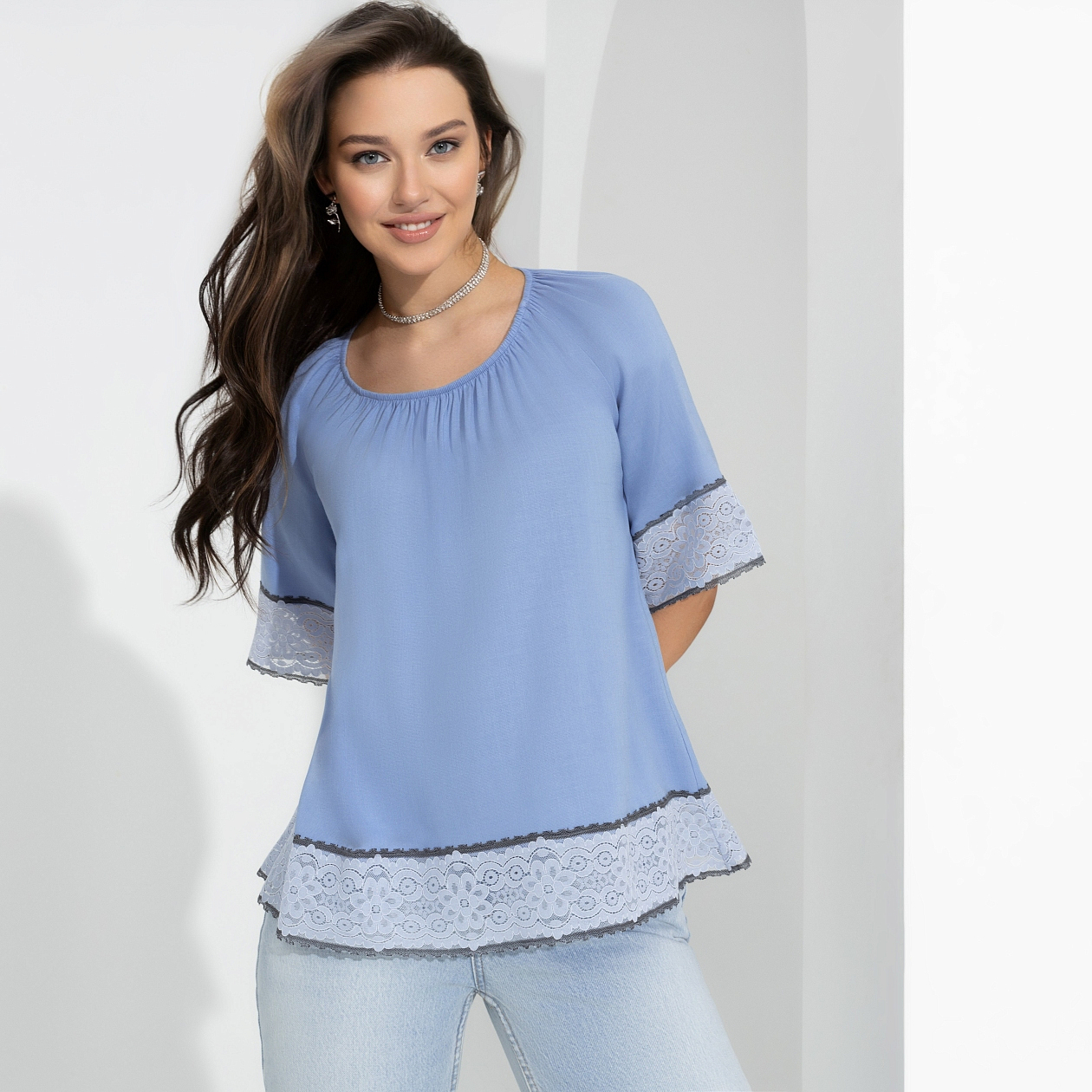 Блуза Путешествие в Прованс (spring day). Состав: 95% вискоза, 5% спандекс