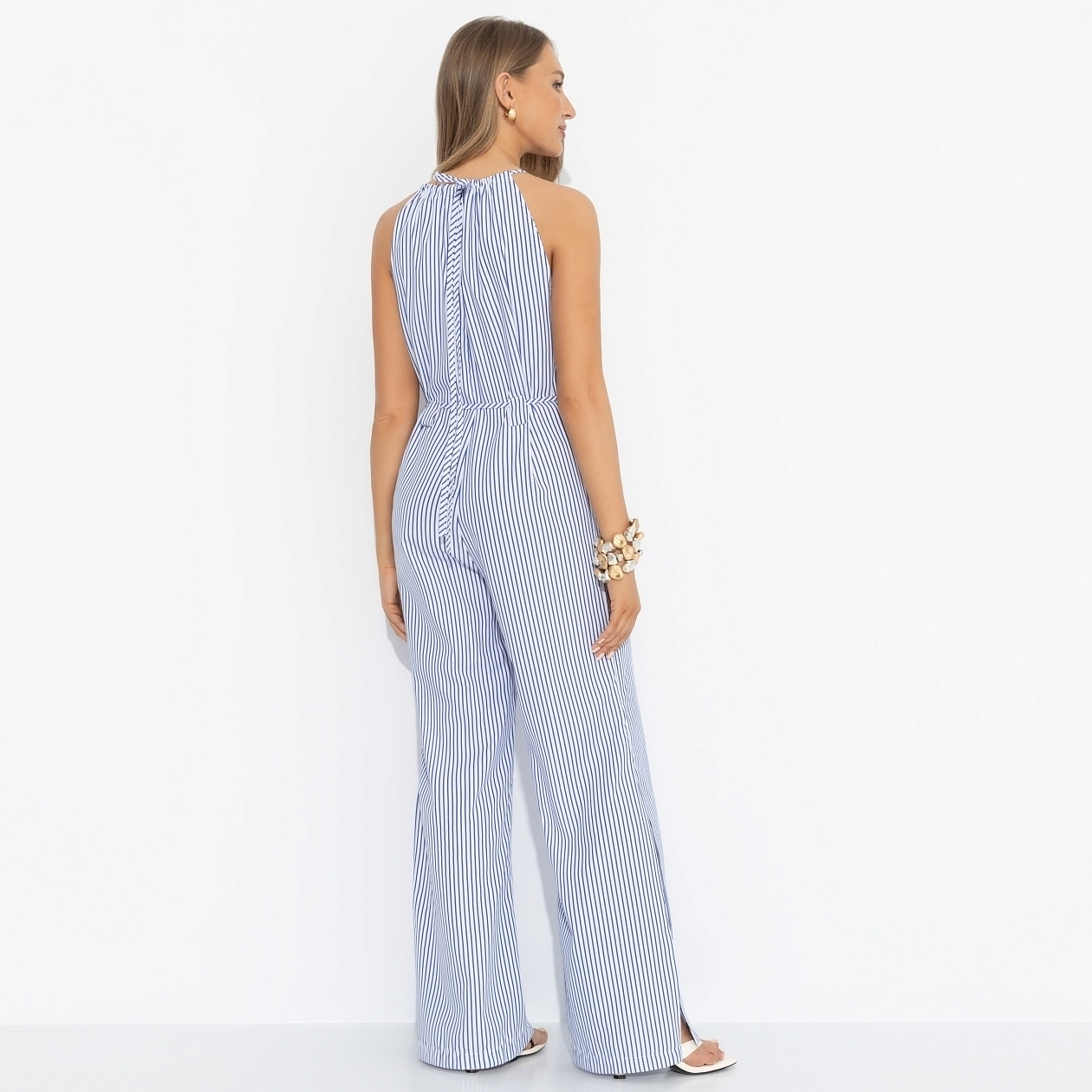 Комбинезон Проникновение в образ (полоска, с поясом). Состав: 55% хлопок, 45% полиэстер