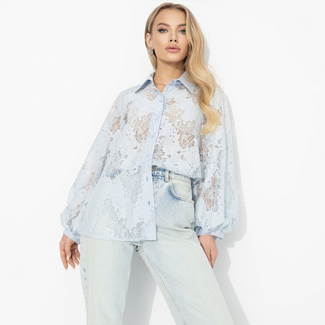 Блуза Теория красоты (дымчато-голубая) 