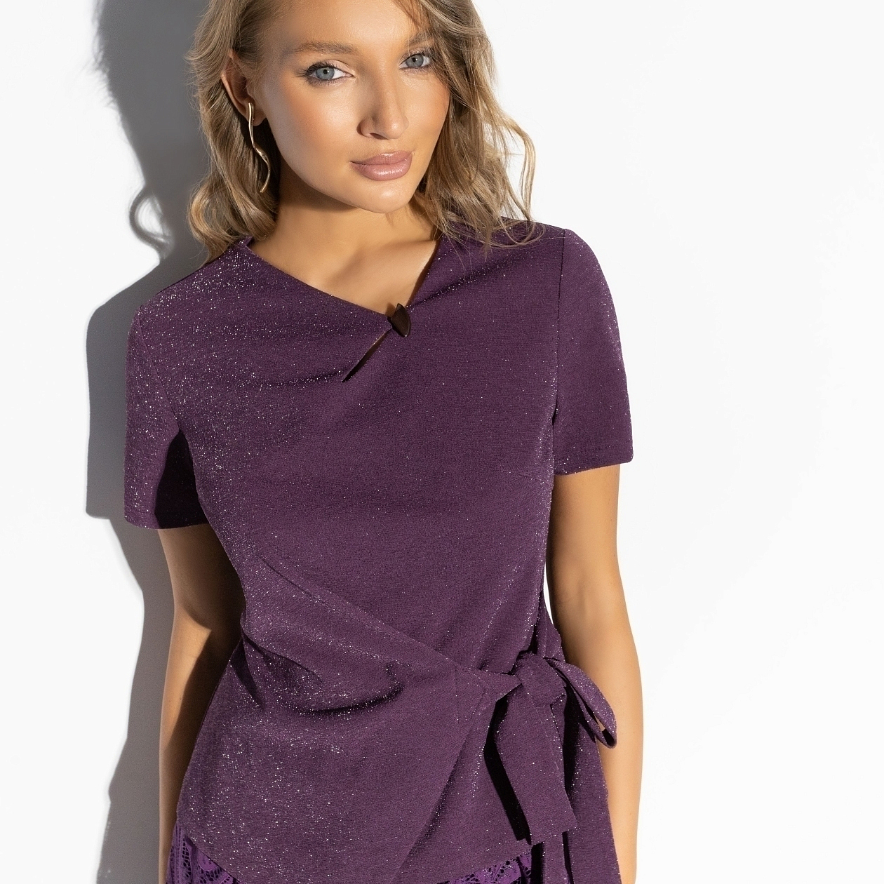 Костюм с юбкой Больше чем стиль (2 в 1, фиолетовый). Состав: 95% п/э, 5% спандекс