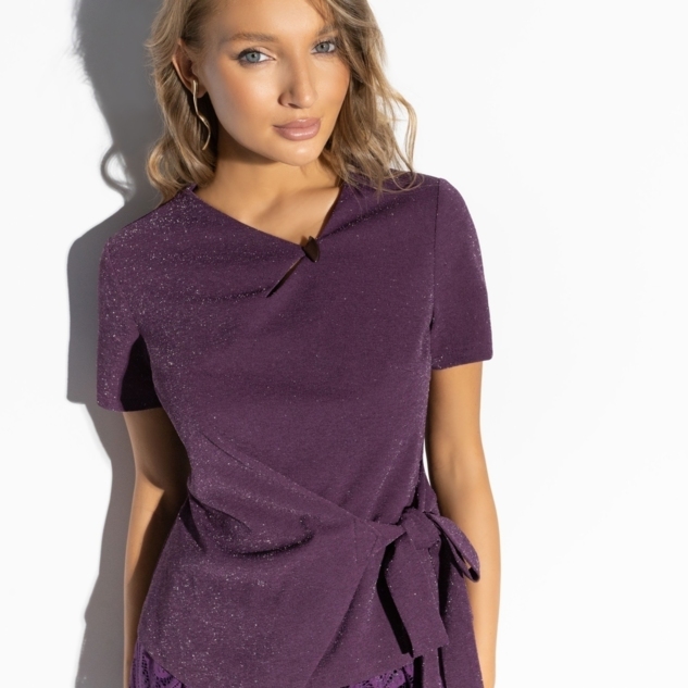 Костюм с юбкой Больше чем стиль (2 в 1, фиолетовый) 