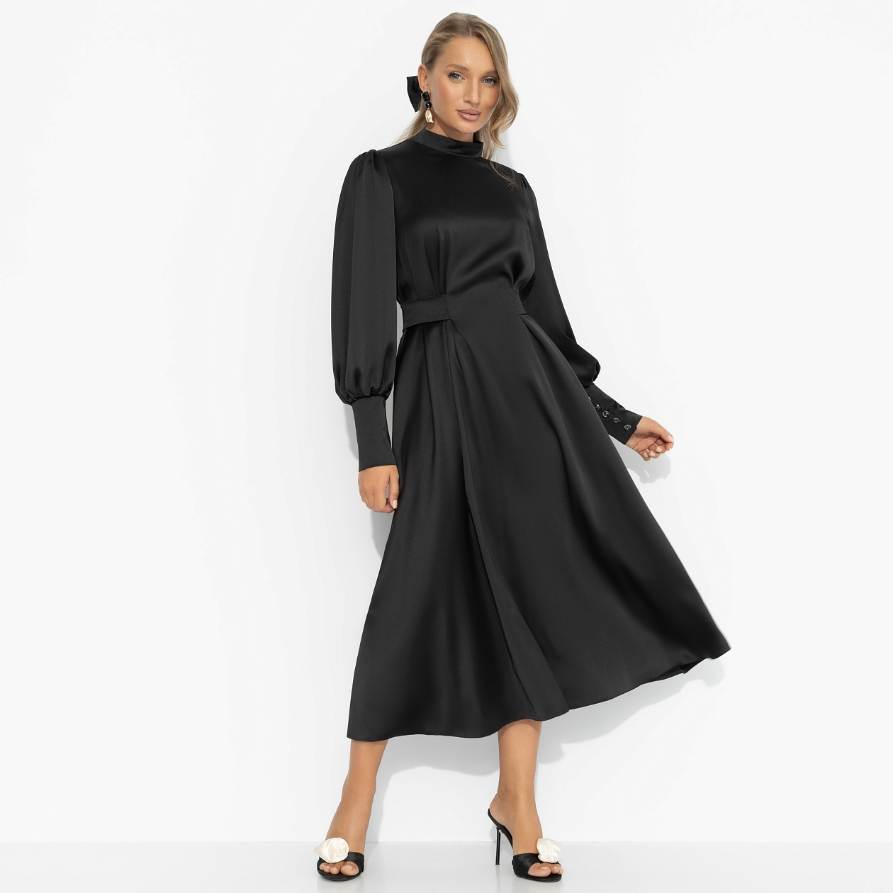 Платье Притяжение элегантности (чёрная магия). Состав: 65% полиэстер, 30% вискоза, 5% эластан