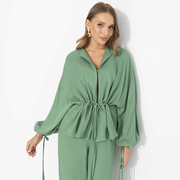 Брючный костюм Серьезная леди (2 в 1, шалфей) 