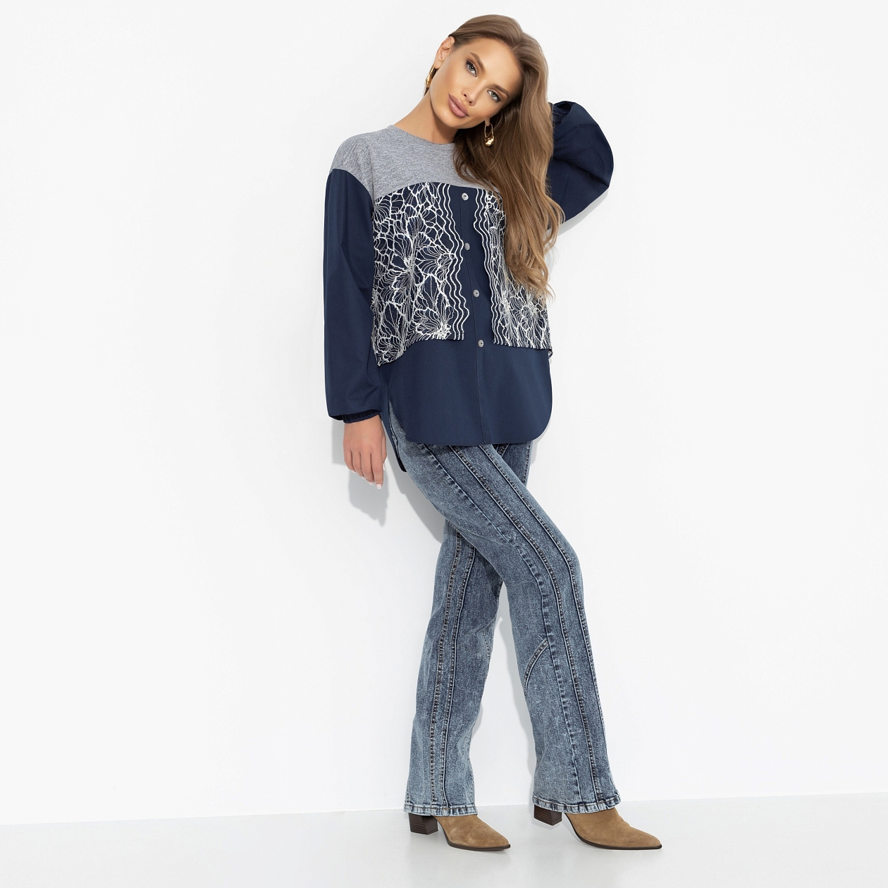 Стиль по-взрослому (скай). Состав: 65% п/э, 30% хлопок, 5% спандекс