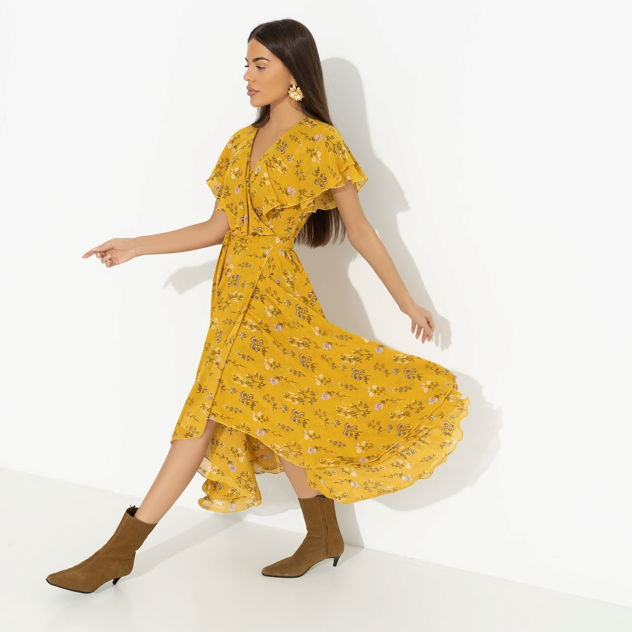 Платье Счастье влюбленности (желтый). Состав: 100% полиэстер