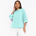 Блуза Предвкушение встречи (тиффани). Состав: 95% п/э, 5% эластан