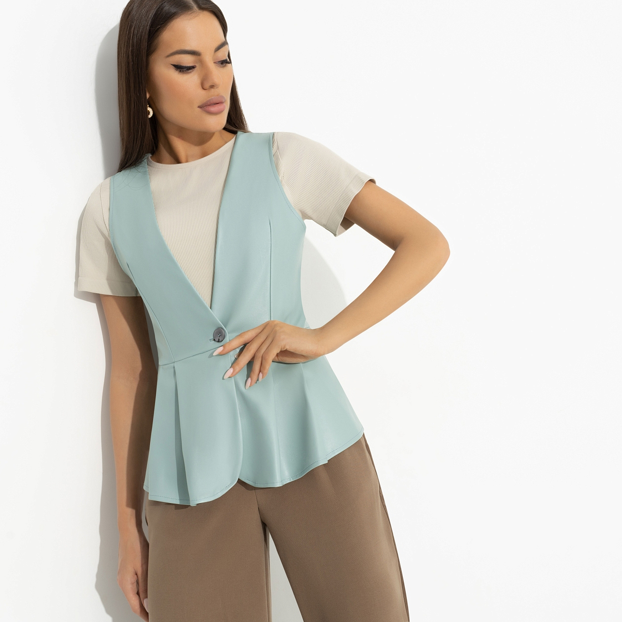 Стильное комьюнити (мята). Состав: 55% п/у волокно, 45% полиэстер