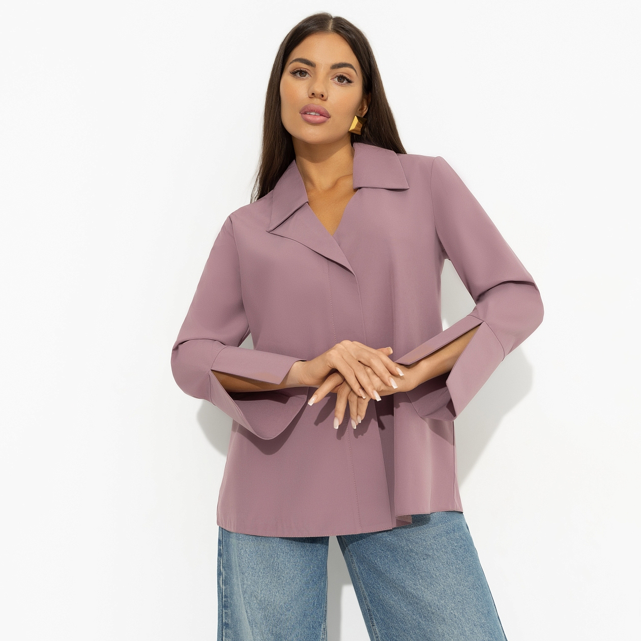 Блуза Амбассадор стиля (dusty). Состав: 95% полиэстер, 5% эластан