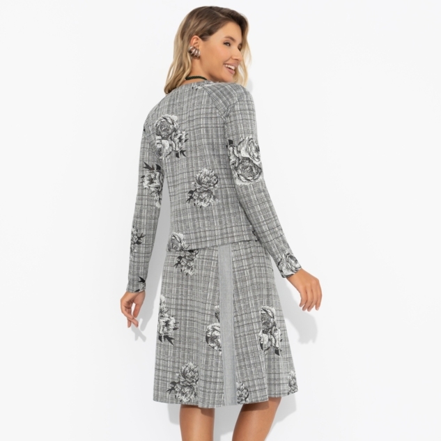 Комплект с юбкой Инста-стиль (2 в 1, серый )  