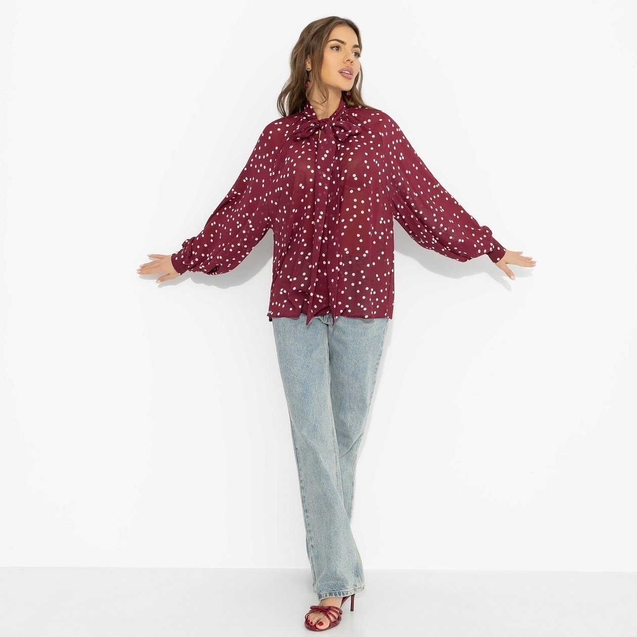 Блуза Привлекаю удачу (бордо). Состав: 100% полиэстер
