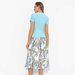 Костюм с юбкой Актуально сегодня (2 в 1, голубой). Состав: 98% п/э, 2% спандекс