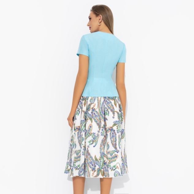 Костюм с юбкой Актуально сегодня (2 в 1, голубой) 