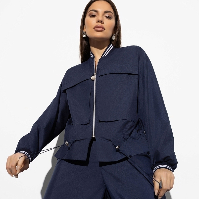 Бомбер Городской вайб (blue). Состав: 50% хлопок, 50% полиэстер