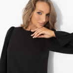 Платье Дерзкая леди (черное). Состав: 60%  п/э, 37%  вискоза, 3% спандекс