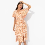 Платье Мода без компромиссов (оранжевое). Состав: 100 % вискоза