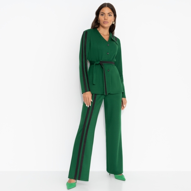 Брючный костюм Личное превосходство (изумруд, 2 в 1, с поясом) 
