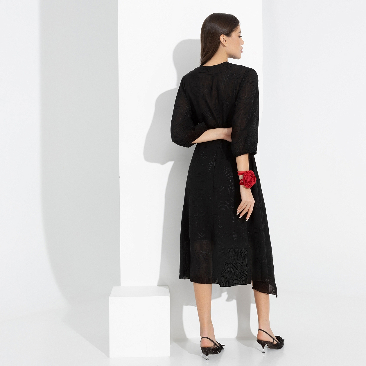 Платье Новая романтика (с поясом). Состав: 70% п/э, 30% хлопок