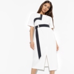 Платье Я онлайн (white style, с поясом). Состав: 67% полиэстер, 30% вискоза, 3% спандекс