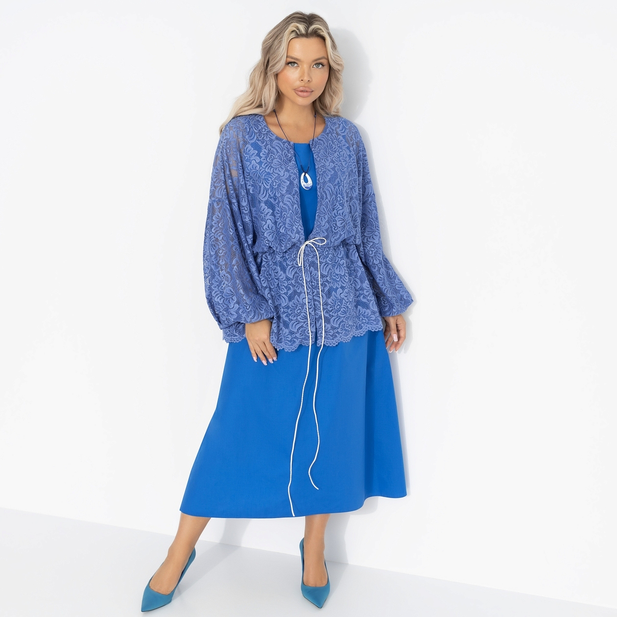 Двойка Цвет нежности (blue, 2 в 1). Состав: 65% п/э, 30% вискоза, 5% эластан