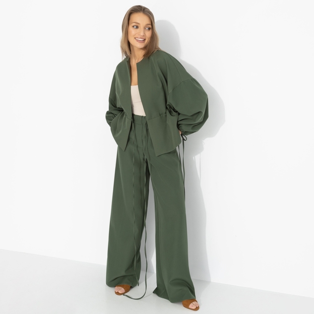 Брючный костюм Серьезная леди (2 в 1, хаки) 