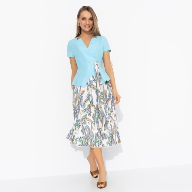 Костюм с юбкой Актуально сегодня (2 в 1, голубой) 