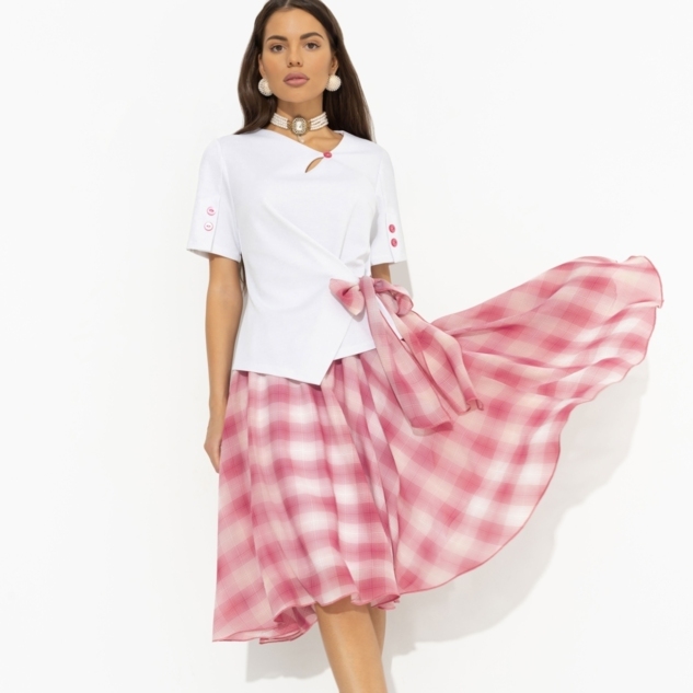 Костюм с юбкой Больше чем стиль (2 в 1, воздушно-розовый) 